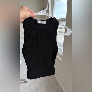 Aritizia Babaton Classic Black Ribbed Tank Top